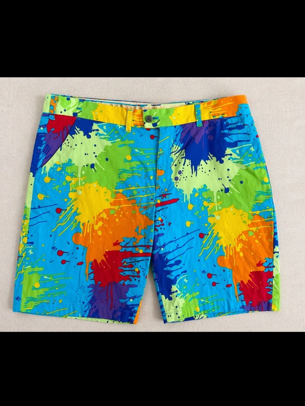 Loudmouth Golf Shorts Men’s 40 Paint Splatter Print Bight Wacky Performance